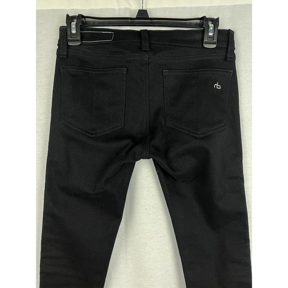 Rag and Bone Zipper Tuxedo Skinny Coal Black Low Rise Jeans - Picture 5 of 8